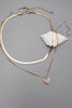 Gold DBL Layer Rhine Heart Necklace