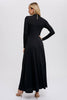 Black Mock Neck Maxi Dress