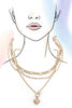 Gold Multi Toggle Heart Necklace