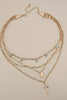 Boho Layer Cross Turq Charm Necklace