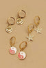Gold Mini Hoop Earrings -Smiley, Star, Ying Yang