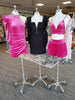 Fuchsia Rhinestone Trim Crop Top