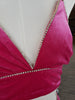 Fuchsia Rhinestone Trim Crop Top