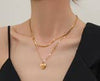 Stainless Steel Heart Layer Necklace