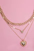 Multi Layer Heart Rhinestone Necklace
