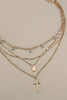 Boho Layer Cross Turq Charm Necklace
