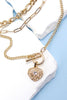 Gold Multi Toggle Heart Necklace