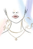 Gold DBL Layer Rhine Heart Necklace