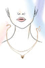 Heart Pendant Dbl Chain Necklace