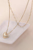 Heart Pendant Dbl Chain Necklace