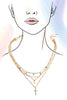Boho Layer Cross Turq Charm Necklace