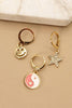 Gold Mini Hoop Earrings -Smiley, Star, Ying Yang