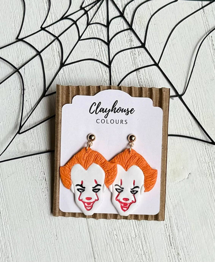 Pennywise Face Clay Earrings