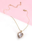 Gold CZ Heart Pendant Necklace
