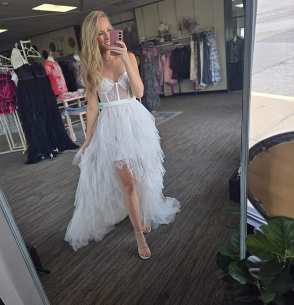 White Tulle Maxi Dress W/Slit – Best Dressed Boutique