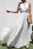 Off White Halter Maxi Dress W/Lace