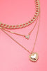 Multi Layer Heart Rhinestone Necklace