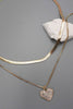 Gold DBL Layer Rhine Heart Necklace