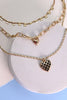 Triple Layer Heart Charm Necklace