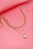 Multi Layer Heart Rhinestone Necklace