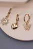 Gold Mini Hoop Trio -Sun, Heart, Butterfly