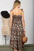 Brown Floral Midi Dress