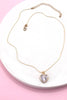 Gold CZ Heart Pendant Necklace