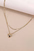 Heart Pendant Dbl Chain Necklace