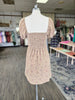 Khaki Pink Floral Mini Dress