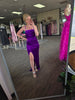 Purple Velvet High Slit Maxi
