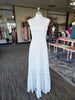 Off White Smocked Open Back Maxi Dress