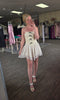Cream Bows Tulle Tube Mini Dress