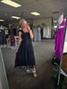 Black Tulle Smoked Midi Dress