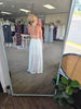 Off White Halter Maxi Dress W/Lace