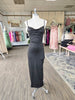 Black Cowl Neck W Layered Strap Maxi Dress