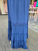 Navy Smocked Open Back Maxi Dress