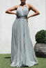 Sage Halter Maxi Dress W/Lace