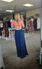 Navy Smocked Open Back Maxi Dress