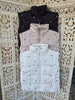 Light Khaki Polka Dot & Bow Puffer Vest