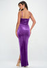 Purple Velvet High Slit Maxi