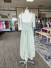Light Sage Tie Shoulder Lace Midi Dress