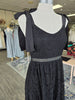 Black Tie Shoulder Lace Midi Dress