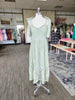 Light Sage Tie Shoulder Lace Midi Dress