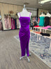 Purple Velvet High Slit Maxi