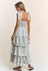 Black Floral Tiered Maxi Dress