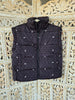 Black Polka Dot & Bow Puffer Vest
