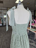 Light Sage Tie Shoulder Lace Midi Dress