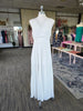 Off White Halter Maxi Dress W/Lace