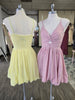 Yellow Eyelet Lace Front Twist Bubble Dress