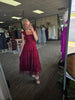 Burgundy Tulle Smoked Midi Dress